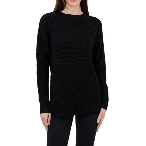 Kersh Sweaters - BOGO KERSH Merino Blend Jewel Neck waffle knit Sweater Classic Black XXL NWT